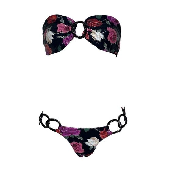 Beach Bunny Her Majesty Bandeau Bikini Swimwear Rare Jeweled NWT - Picture 2 of 16